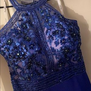 Blue bejeweled dress